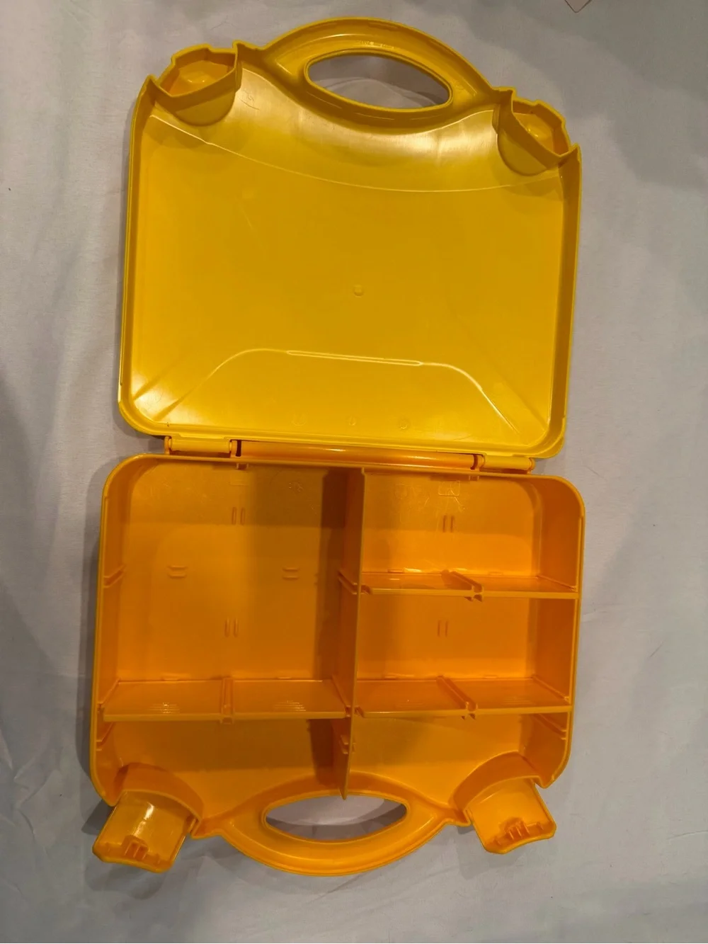 Lego Bright Yellow Carrying Storage Case with Handle adjustable pieces